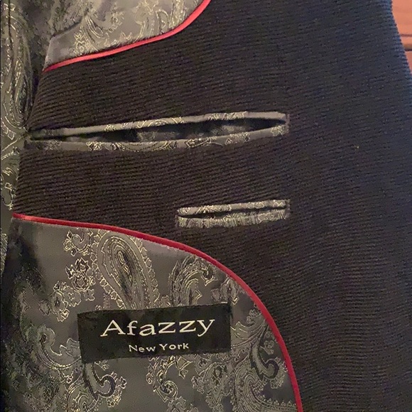 Black Ribbed Sport coat with matching vest - Picture 3 of 4